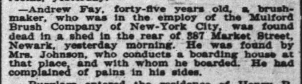 1895-12-25 The New York Times p8 Andrew Fay Dead in Newark