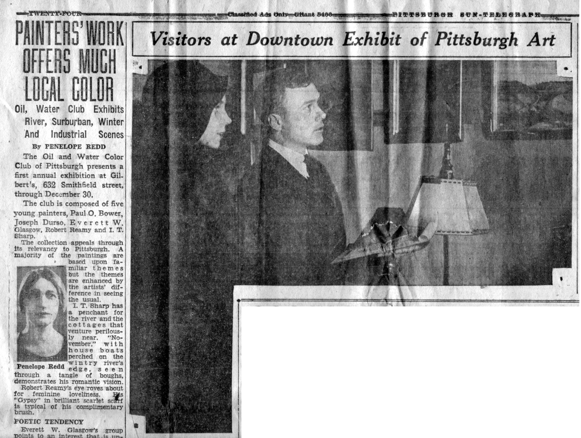 1931-12-11 Pittsburgh Sun-Telegraph - Visitors at Downtown Exhibit of Pittsburgh Art