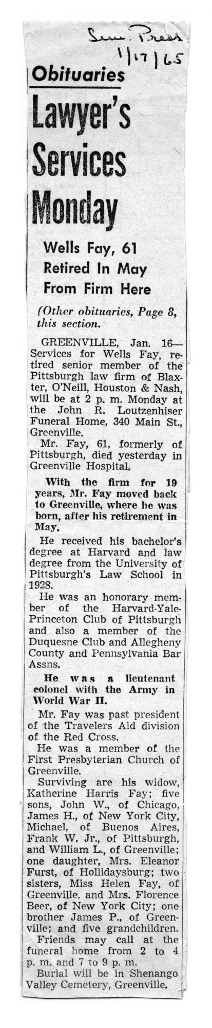 1965-01-17 Pittsburgh Press - Lawyer's Services Monday, Wells Fay, p45