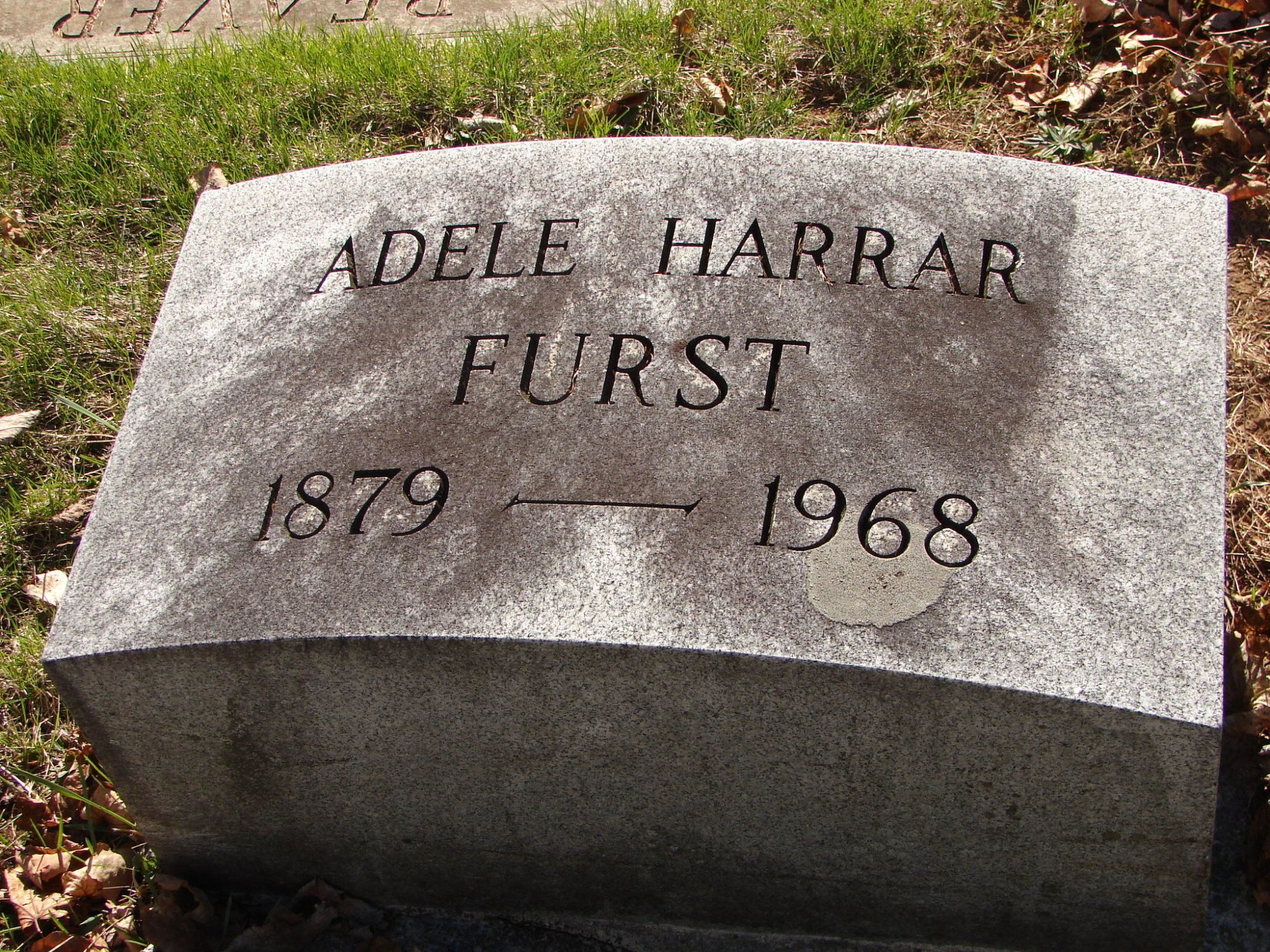 Adele Harrar Furst Gravestone