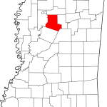 County Map of Mississippi highlighting Carroll County