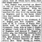 David Henry Bogert, Wilkes-Barre Semi-Weekly Record Fri Sep 24, 1915, p2, Death of Mrs. D. H. Bogert