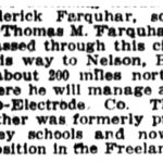 John Frederick Farquhar - Wilkes-Barre Semi-Weekly Record p3 Tue Apr 7 1908 Social, John Frederick Farquhar